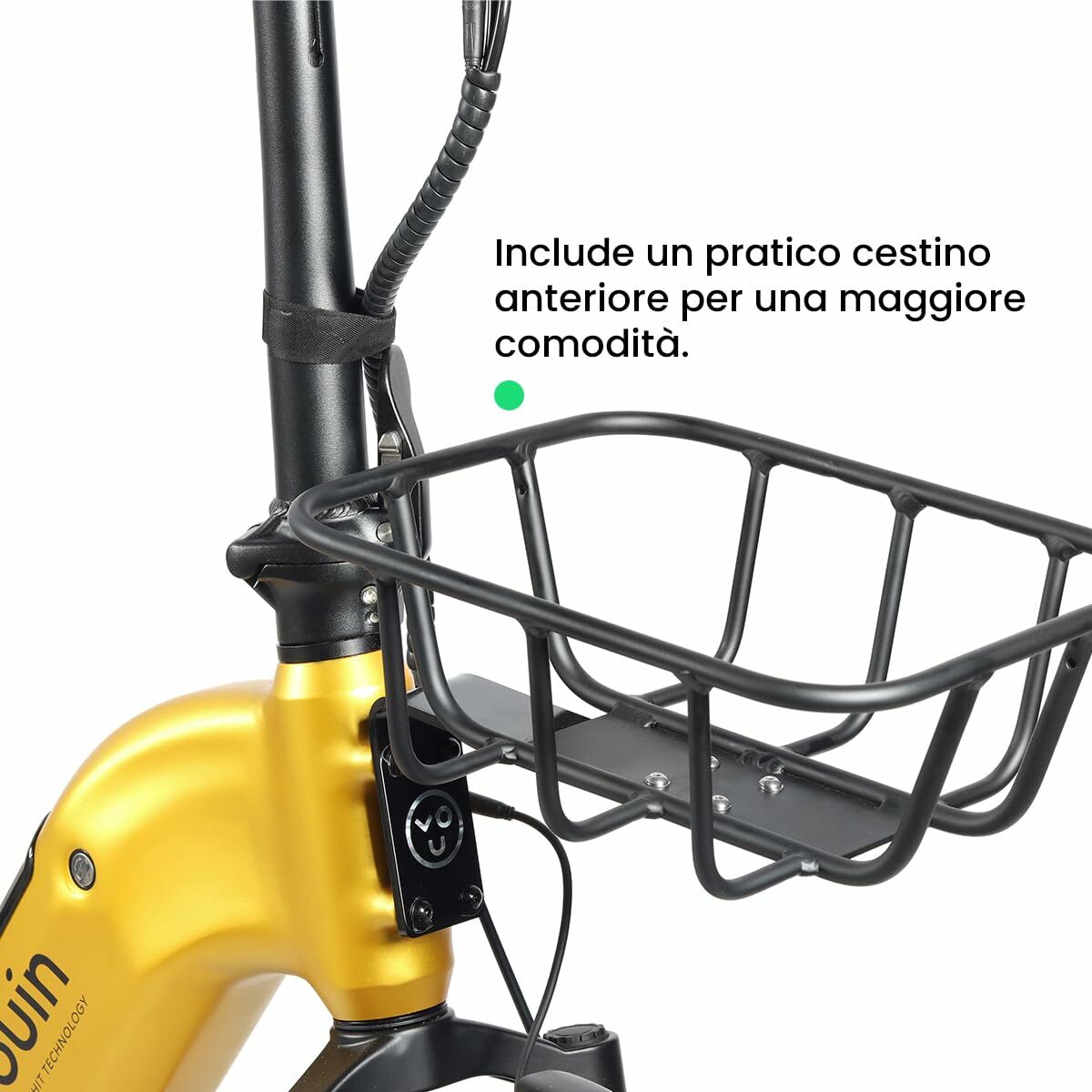 Bicicletă Electrică Youin BK1750 LUXOR II PRO A/N Galben 250 W - Sport și în aer liber, Ciclism