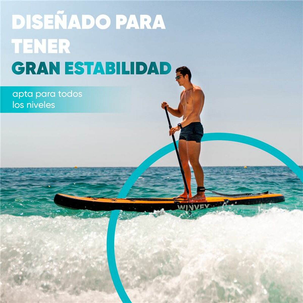 Placă gonflabilă de paddle surf cu accesorii Winvey SUP-O Portocaliu - Sport și în aer liber, Sporturi acvatice