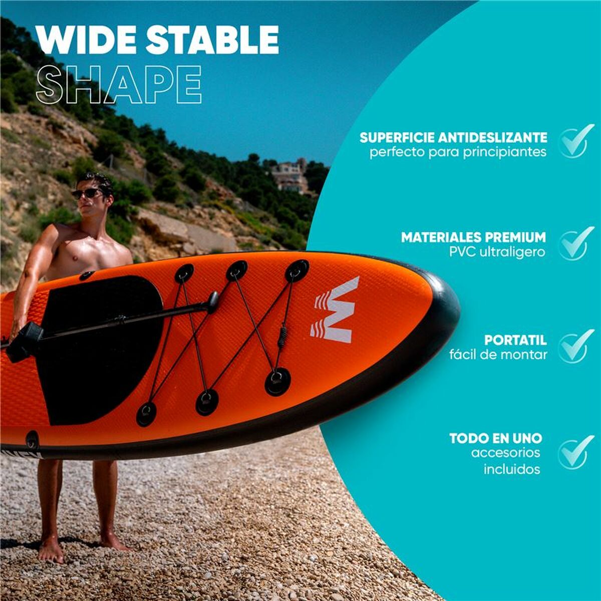 Placă gonflabilă de paddle surf cu accesorii Winvey SUP-O Portocaliu - Sport și în aer liber, Sporturi acvatice
