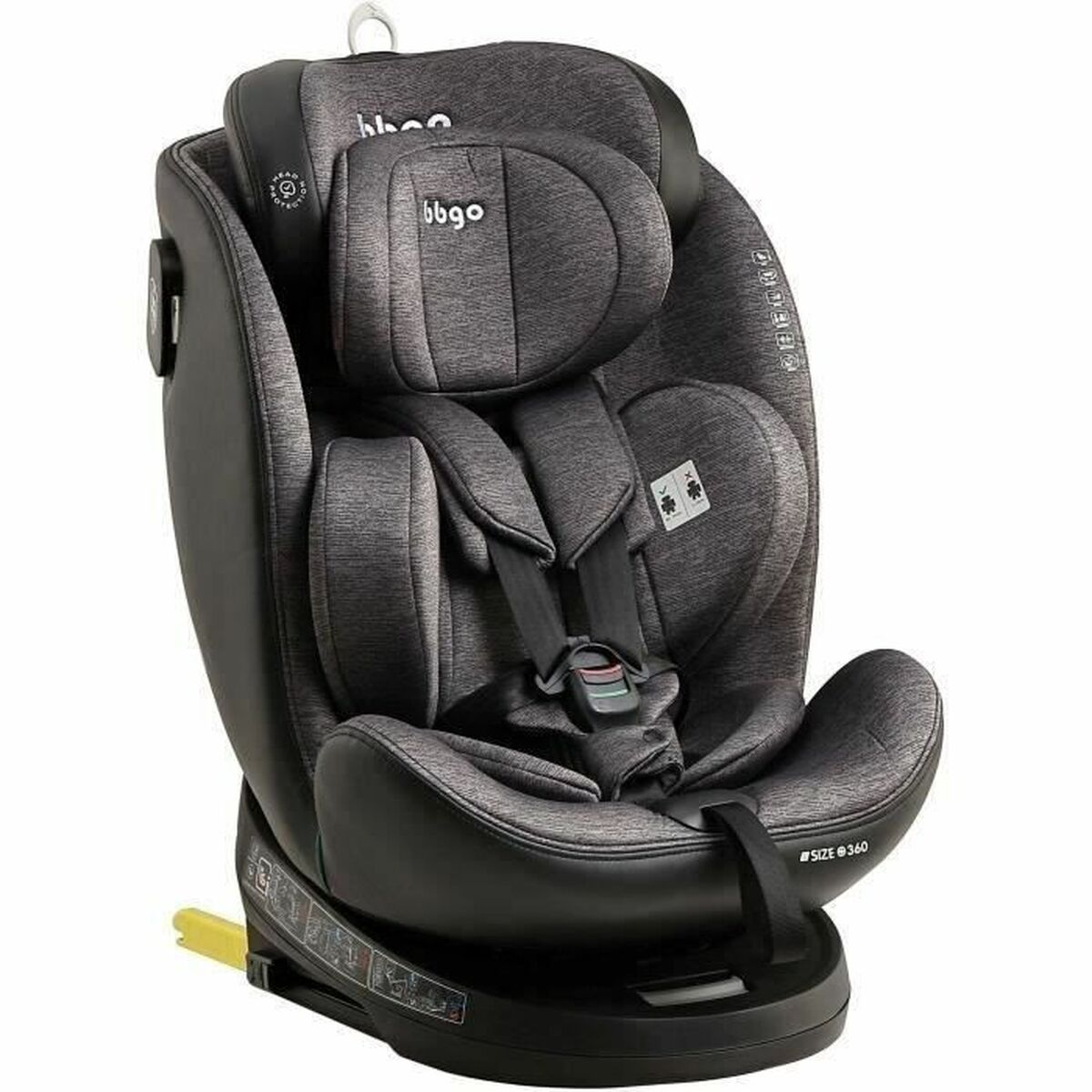 Scaun Auto BBGO Gri 0 (de 0 a 10 kilos) 0+ (de 0 a 13 kilos) I (9 - 18 kg) II (15-25 kg) III (22 - 36 kg) Infantil ECE R129 - Bebelus, Scaune auto și accesorii