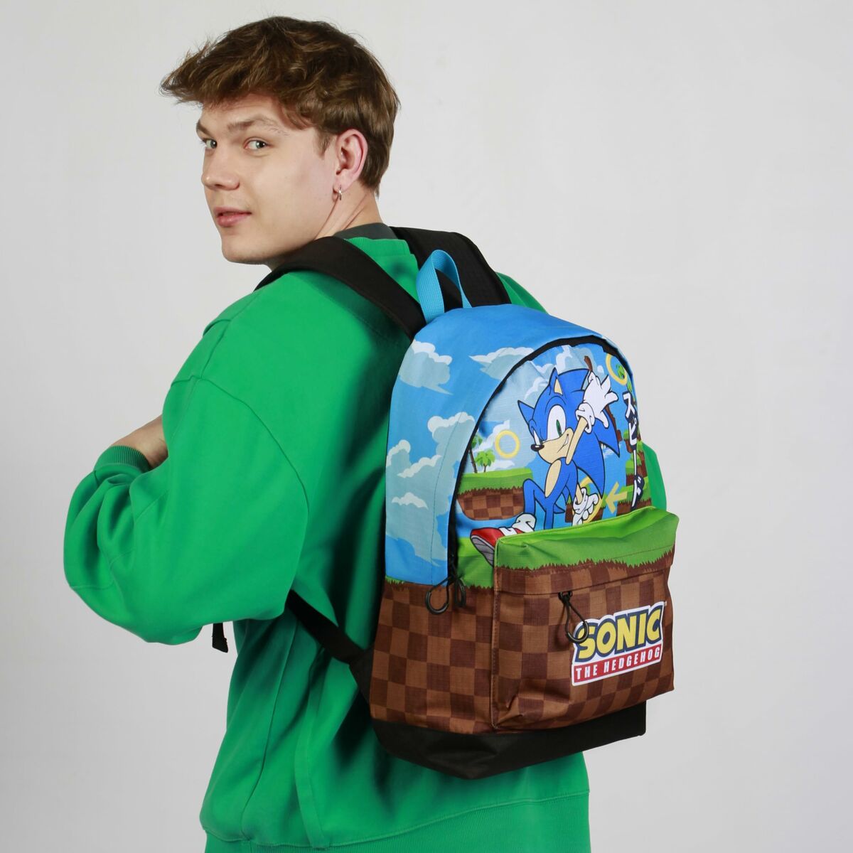 Ghiozdan Sonic Greenhill Multicolor 31 x 18 x 44 cm - Birou și papetărie, Material școlar și educațional