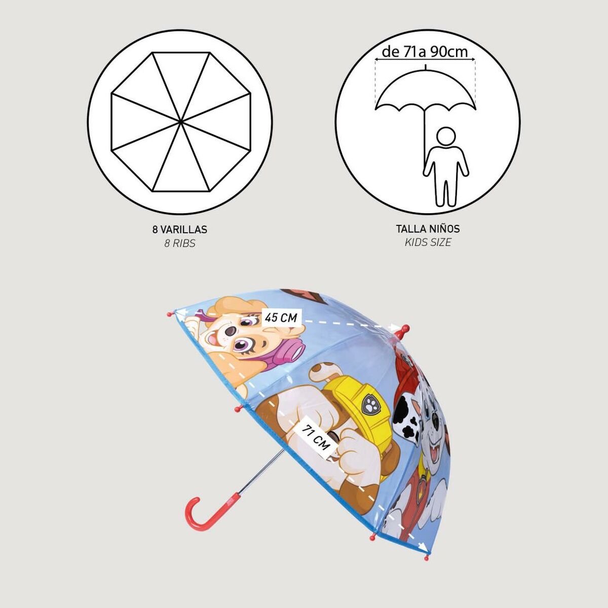 Umbrelă The Paw Patrol Ø 71 cm 45 cm - Bagaje, Umbrelă