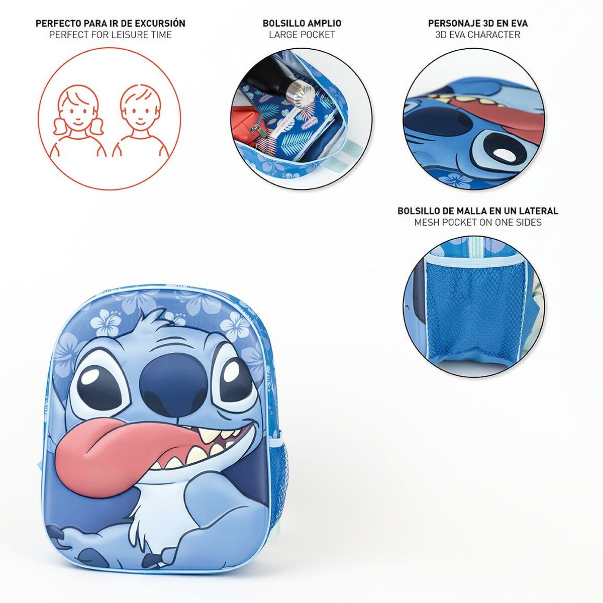 Ghiozdan Stitch Albastru 25 x 31 x 10 cm - Birou și papetărie, Material școlar și educațional