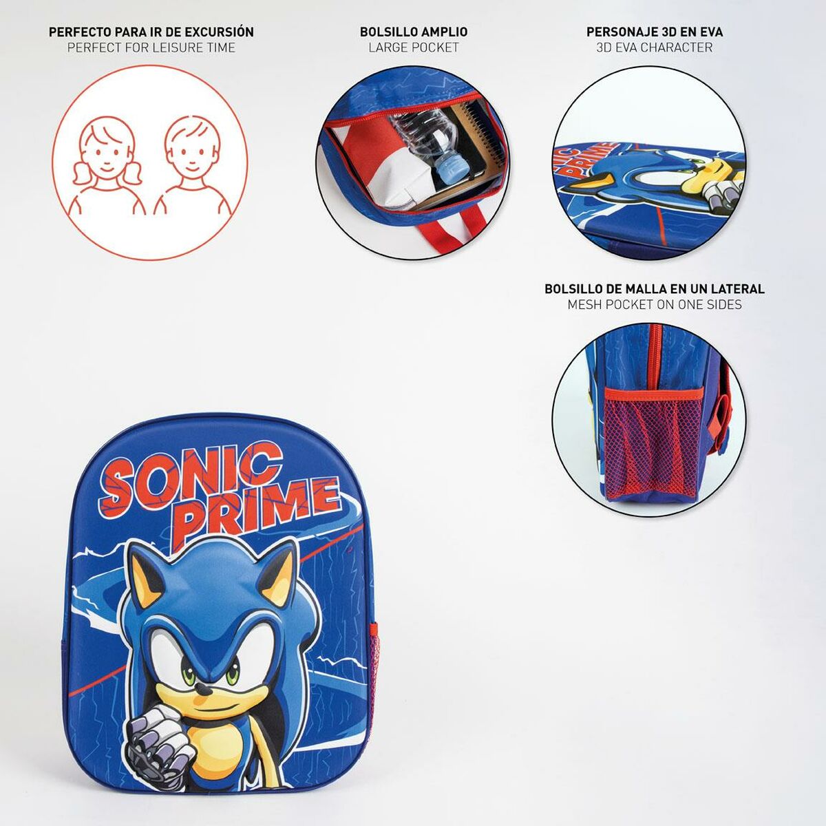 Ghiozdan Sonic Albastru 25 x 10 x 31 cm - Birou și papetărie, Material școlar și educațional