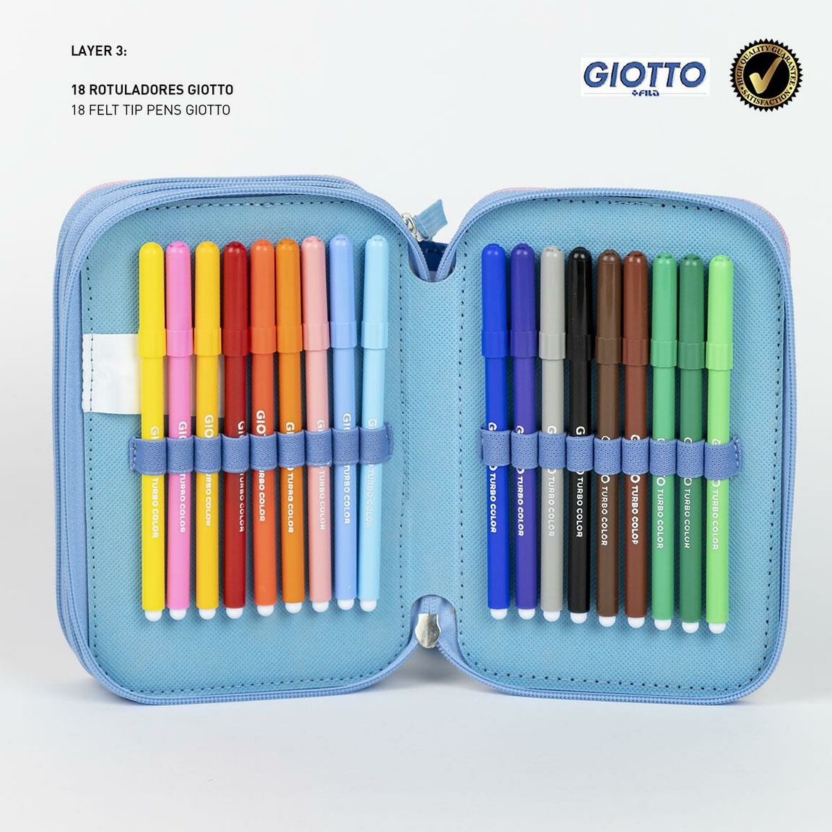 Penar Triplu Stitch Roz 12,5 x 6,5 x 19,5 cm - Birou și papetărie, Material școlar și educațional