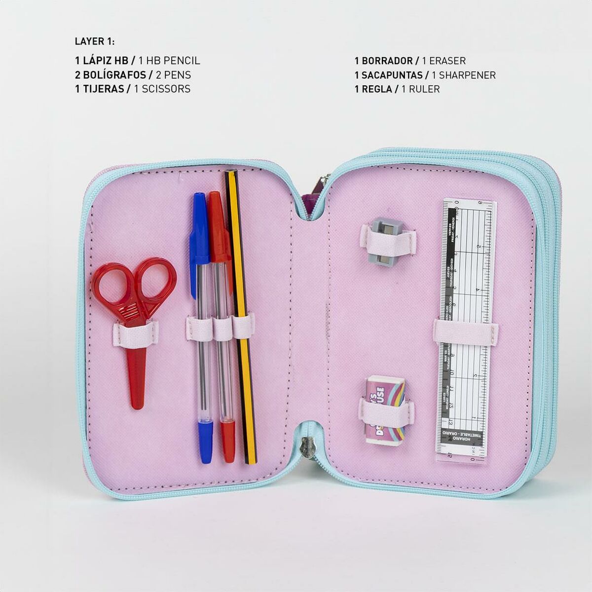 Penar Triplu Gabby's Dollhouse Roz 12,5 x 6,5 x 19,5 cm - Birou și papetărie, Material școlar și educațional