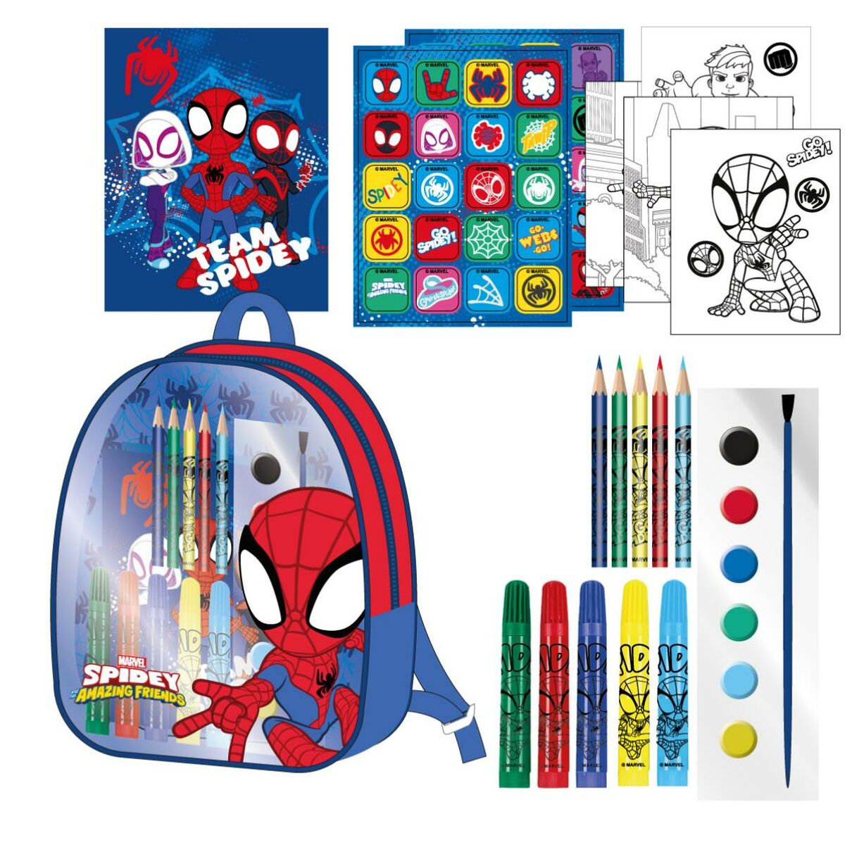 Rucsac de copii pentru desen Spidey Albastru 22,0 x 23,0 x 7,0 cm - Birou și papetărie, Arte și Meserii