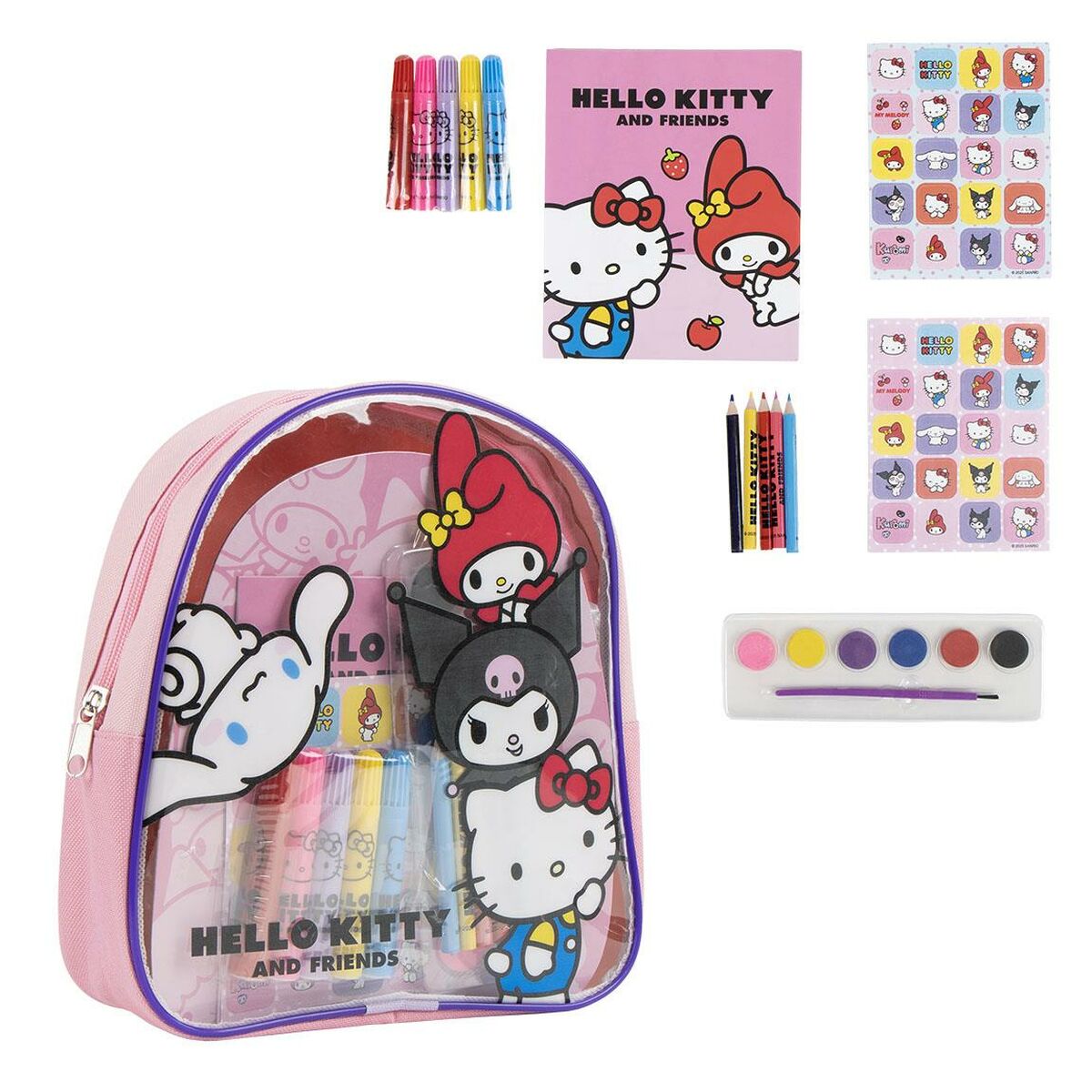Rucsac de copii pentru desen Hello Kitty Roz 22,0 x 23,0 x 7,0 cm - Birou și papetărie, Arte și Meserii