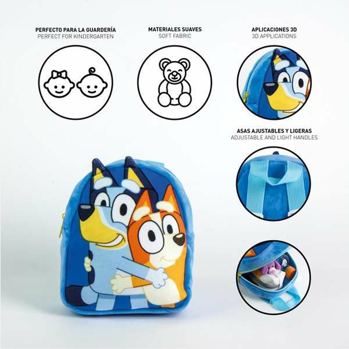 Ghiozdan Bluey Albastru 18 x 22 x 4 cm - Birou și papetărie, Material școlar și educațional