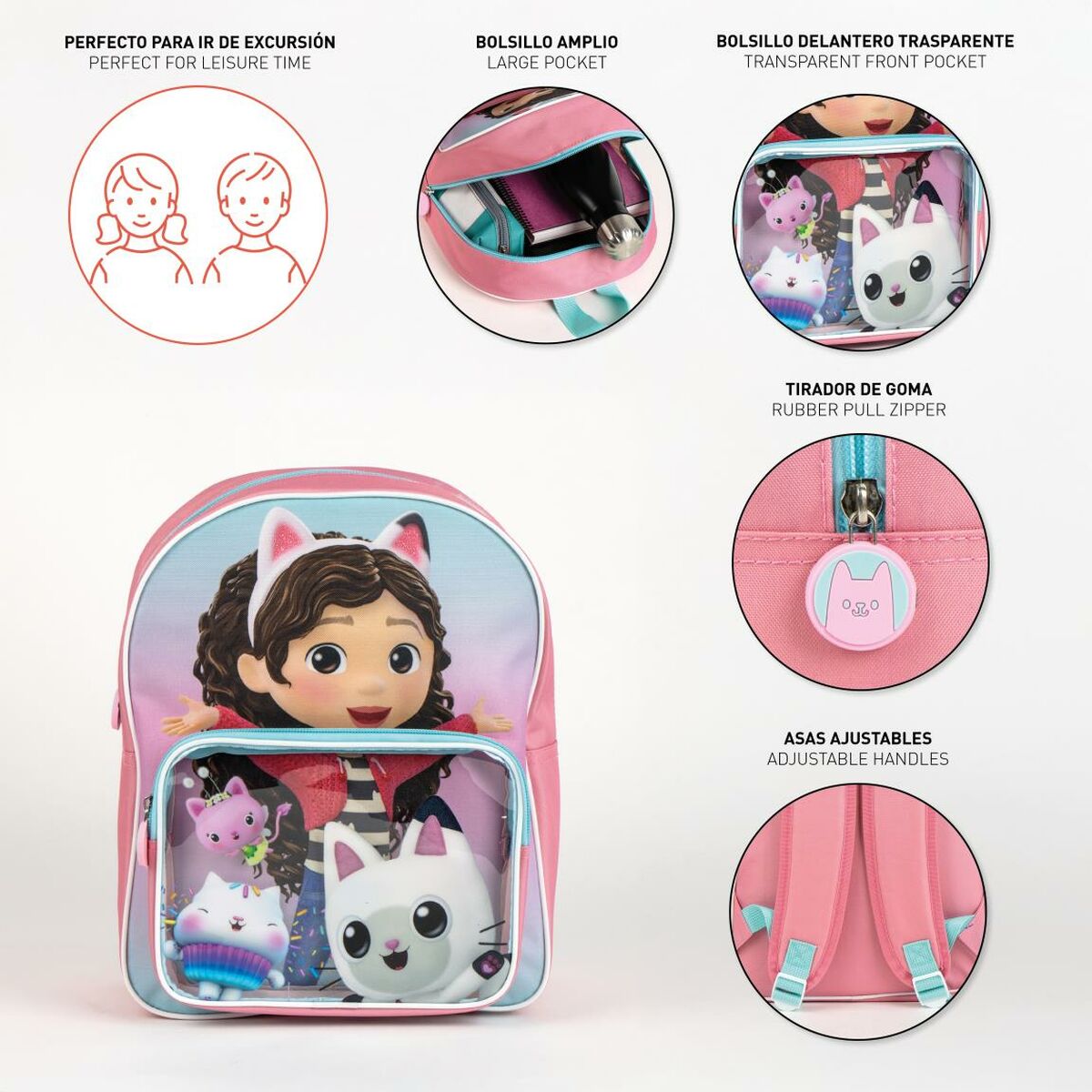 Ghiozdan Gabby's Dollhouse Roz 25 x 31 x 14 cm - Birou și papetărie, Material școlar și educațional