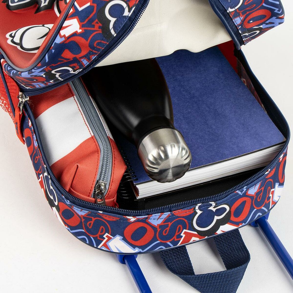 Ghiozdan cu Roți Mickey Mouse Roșu 25,0 x 31,0 x 10,0 cm 3D - Birou și papetărie, Material școlar și educațional