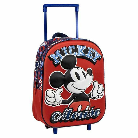 Ghiozdan cu Roți Mickey Mouse Roșu 25,0 x 31,0 x 10,0 cm 3D - Birou și papetărie, Material școlar și educațional