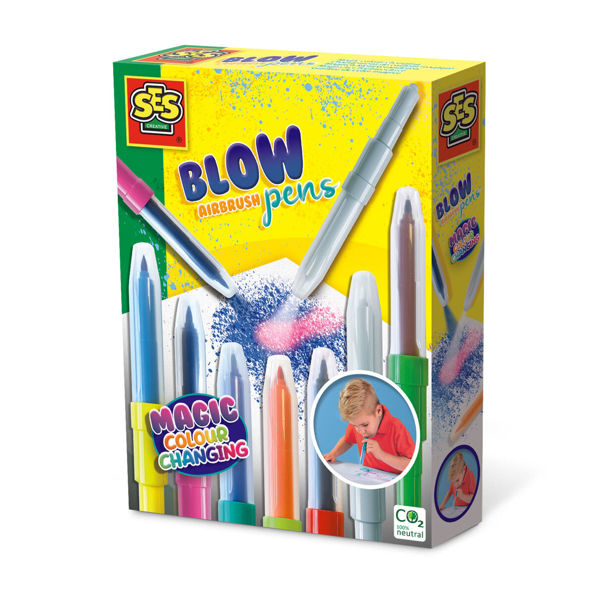 Set de Carioci SES Creative Blow Airbrush Pens - Jucarii si jocuri, Activități creative