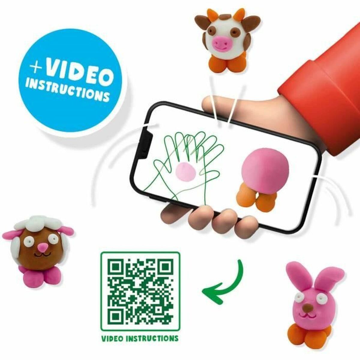 Joc de Plastilină SES Creative (6 Piese) (4 Unități) - Jucarii si jocuri, Activități creative