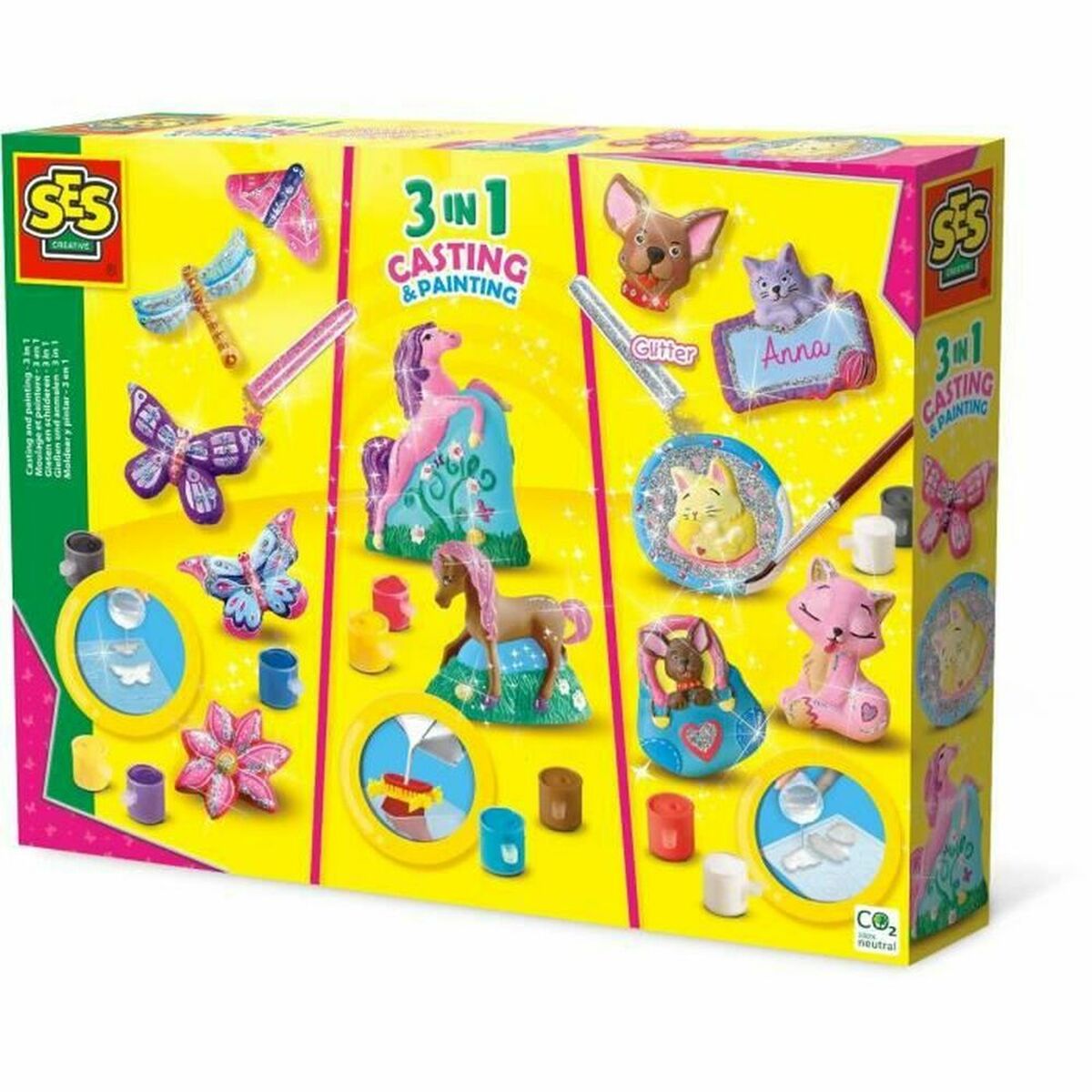Set de Pastă Modelabilă SES Creative Molding and painting - 3 in 1 - Jucarii si jocuri, Activități creative