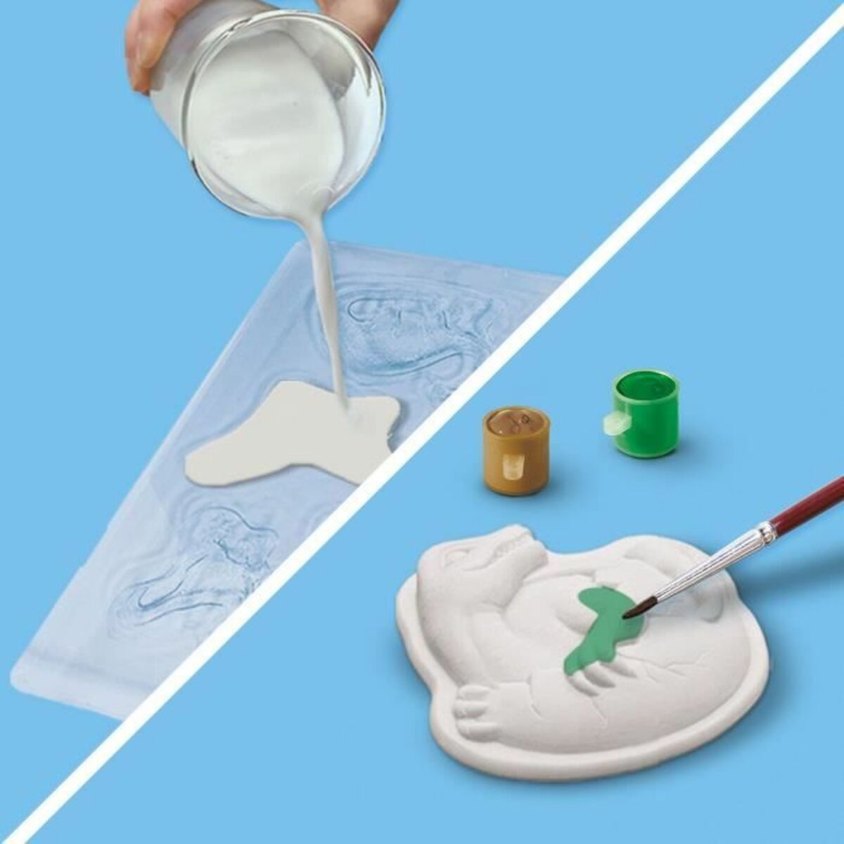 Set pentru desen SES Creative 2 in 1 Dinosaurs - Birou și papetărie, Arte și Meserii
