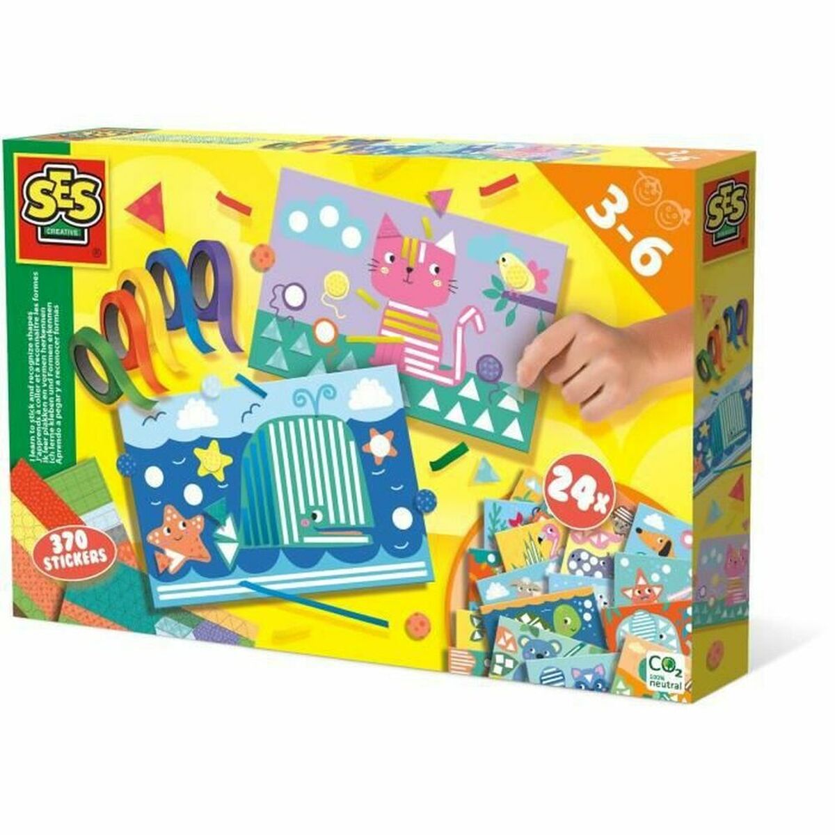 Joc Educativ SES Creative I learn to paste and recognize shapes Multicolor - Jucarii si jocuri, Jocuri și accesorii