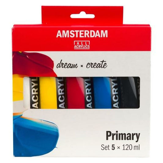 Set de pictură în acrilic Talens Amsterdam Primary Multicolor 120 ml (6 Unități) - Birou și papetărie, Arte și Meserii
