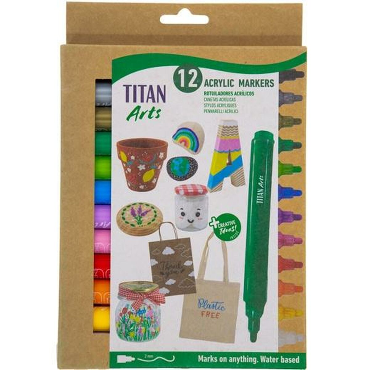 Set de Carioci Titan Arts Multicolor 12 Piese - Birou și papetărie, Pixuri, creioane și articole de scris
