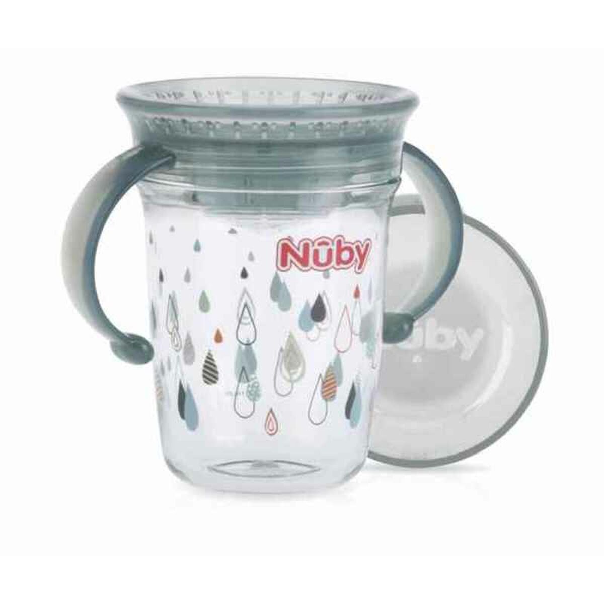 Paharul de învăţare Nûby NV0414019GREY + 6 Luni 360º Gri 240 ml - Bebelus, Alăptarea și hrănirea