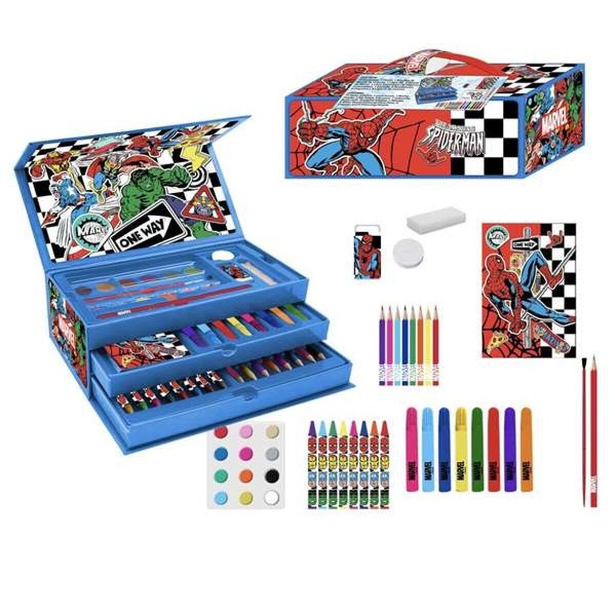 Cutie de Activități pentru Colorat The Avengers Albastru - Jucarii si jocuri, Activități creative