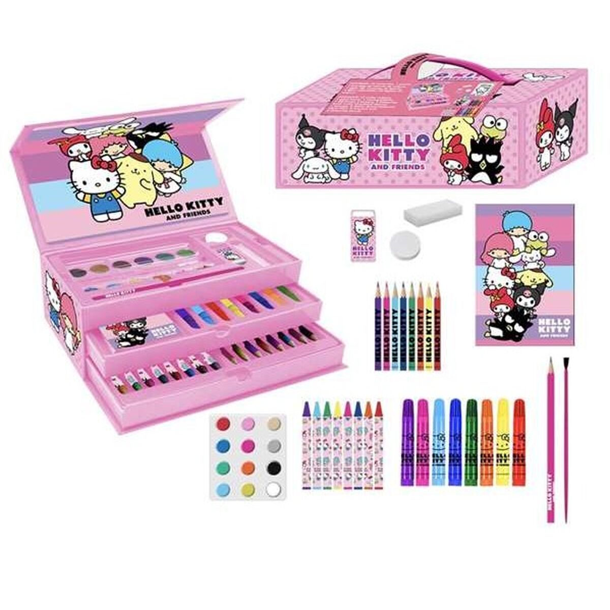 Cutie de Activități pentru Colorat Hello Kitty Roz - Jucarii si jocuri, Activități creative