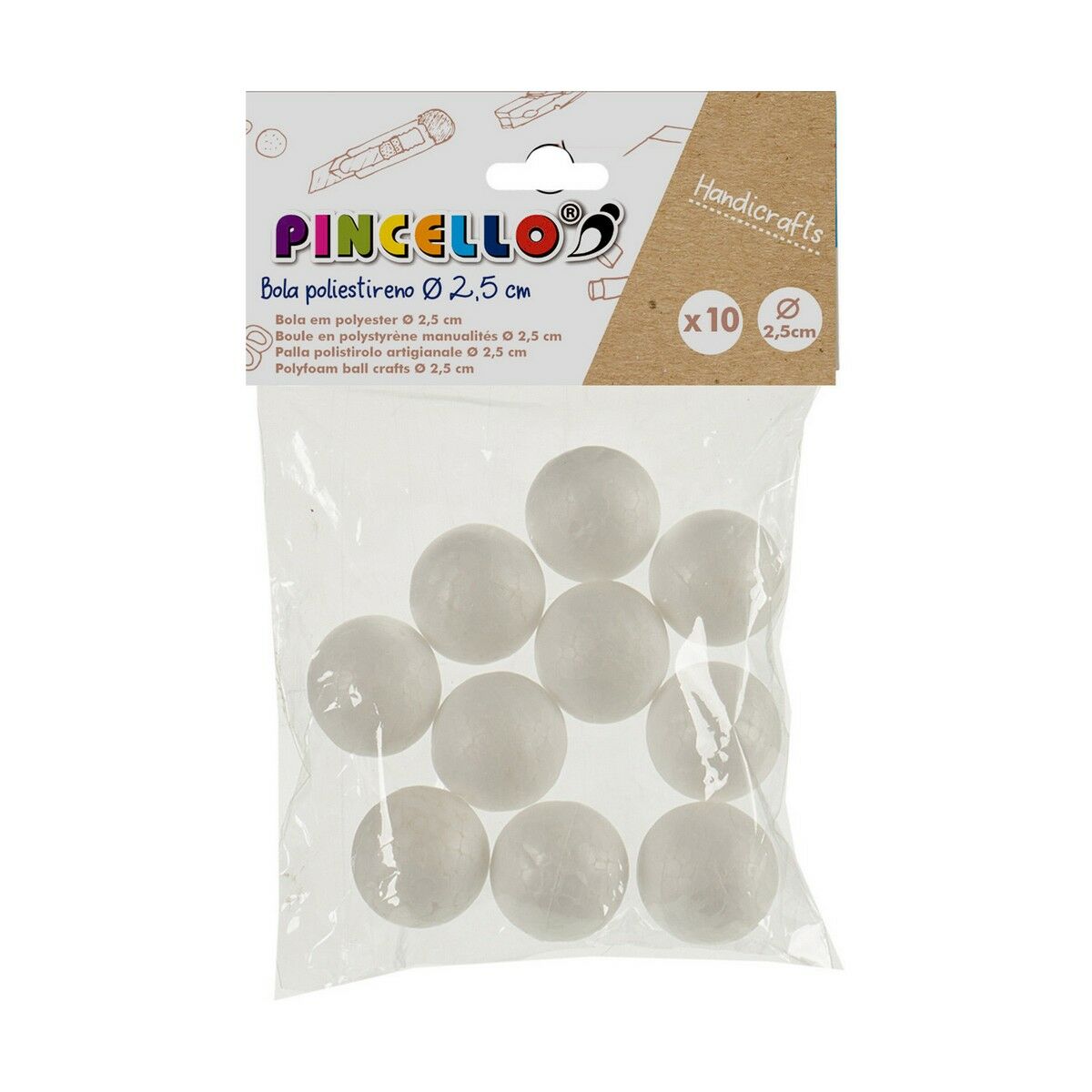 Materiale pentru artizanat Pincello DIAM 2.5 CM Mingi polistiren Ø 2,5 cm Alb 12 Unități - Jucarii si jocuri, Activități creative