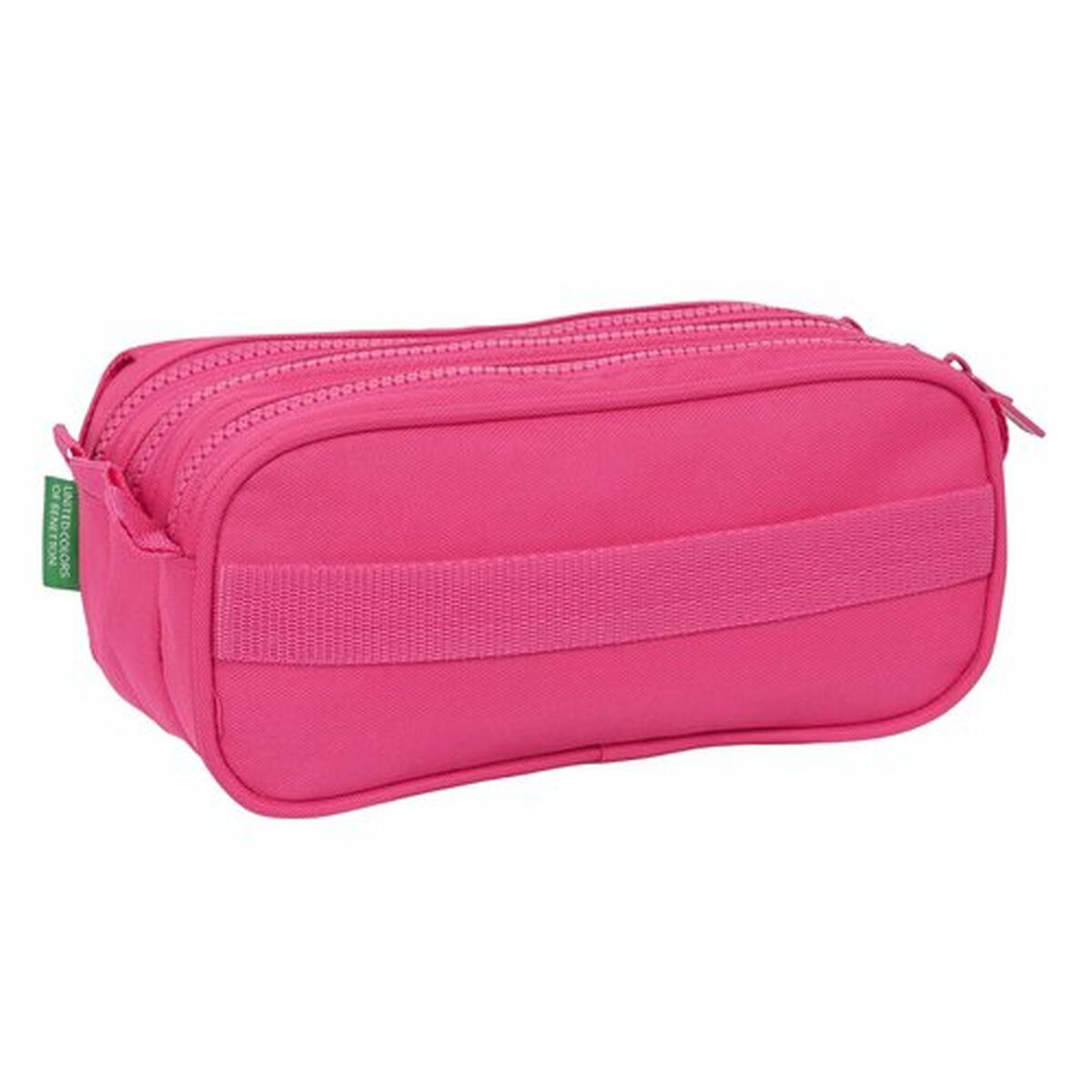 Penar triplu Benetton Raspberry 21,5 x 10 x 8 cm Fucsia - Birou și papetărie, Material școlar și educațional