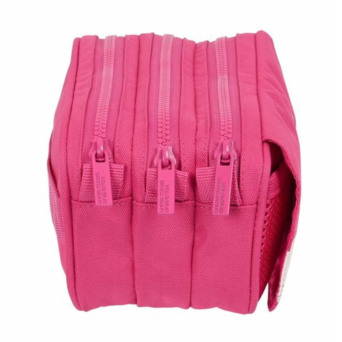 Penar triplu Benetton Raspberry 21,5 x 10 x 8 cm Fucsia - Birou și papetărie, Material școlar și educațional