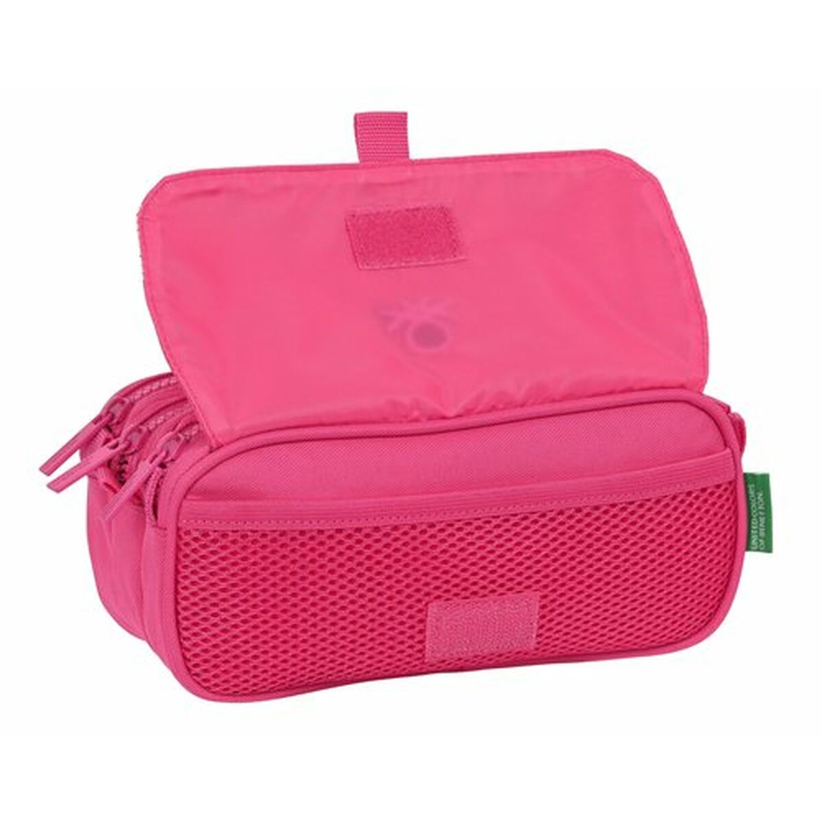 Penar triplu Benetton Raspberry 21,5 x 10 x 8 cm Fucsia - Birou și papetărie, Material școlar și educațional