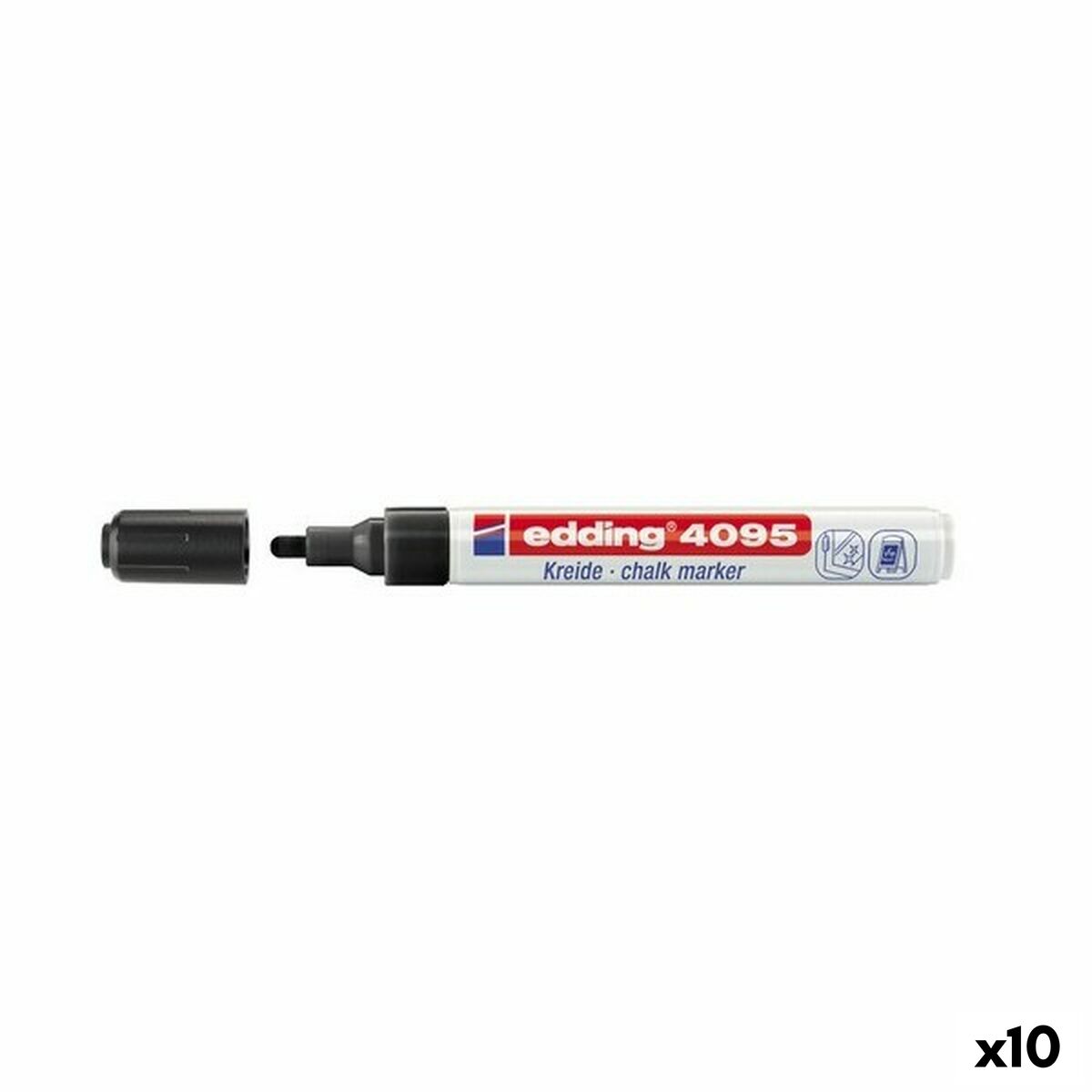Markere cu cretă lichidă Edding 4095 Negru (10 Unități) - Birou și papetărie, Pixuri, creioane și articole de scris