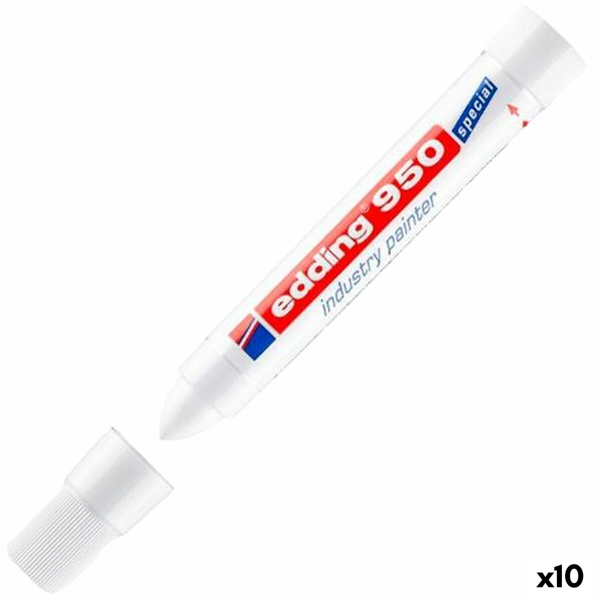 Marker permanent Edding 950 Alb 10 Piese (10 Unități) - Birou și papetărie, Pixuri, creioane și articole de scris