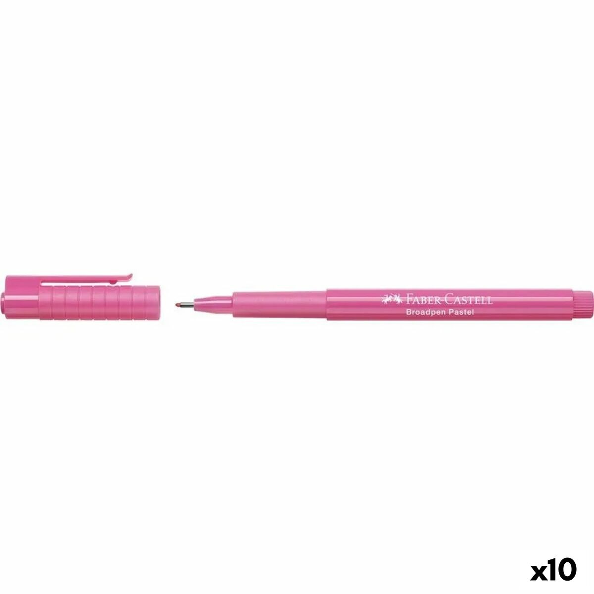 Marker permanent Faber-Castell Broadpen Pastel Roz (10 Unități) - Birou și papetărie, Pixuri, creioane și articole de scris