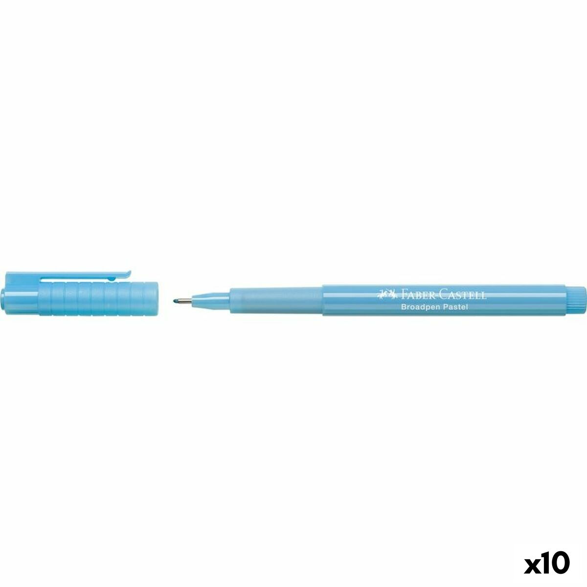 Marker permanent Faber-Castell Broadpen Pastel Albastru Pastel (10 Unități) - Birou și papetărie, Pixuri, creioane și articole de scris