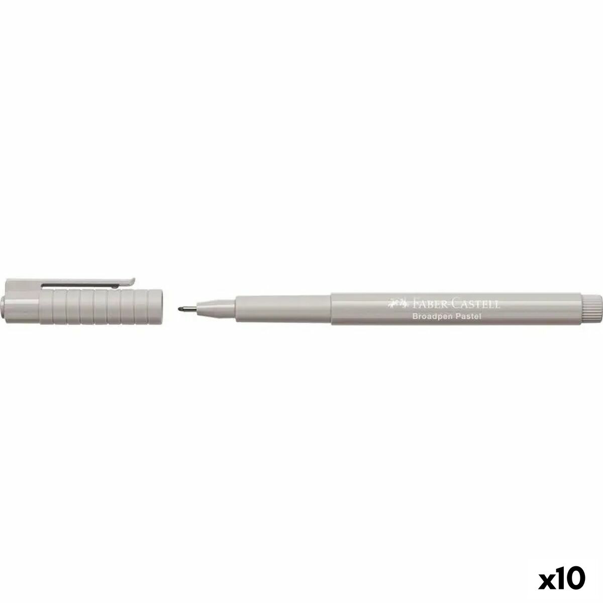 Marker permanent Faber-Castell Broadpen Pastel Gri (10 Unități) - Birou și papetărie, Pixuri, creioane și articole de scris