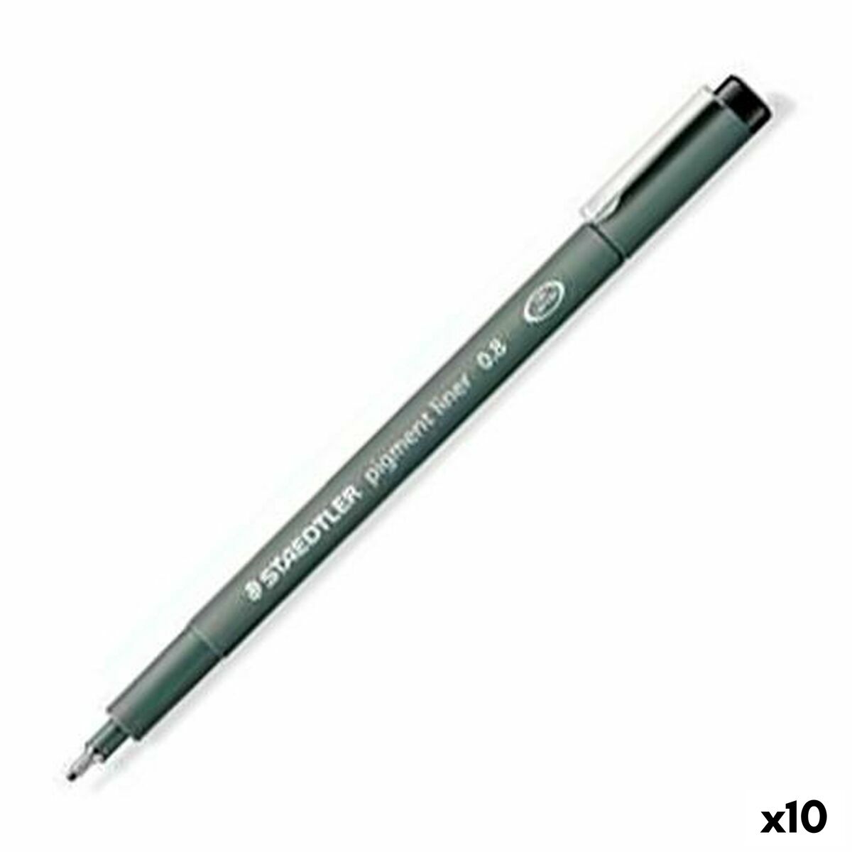 Carioci Staedtler Pigment Line Negru (10 Unități) - Birou și papetărie, Pixuri, creioane și articole de scris