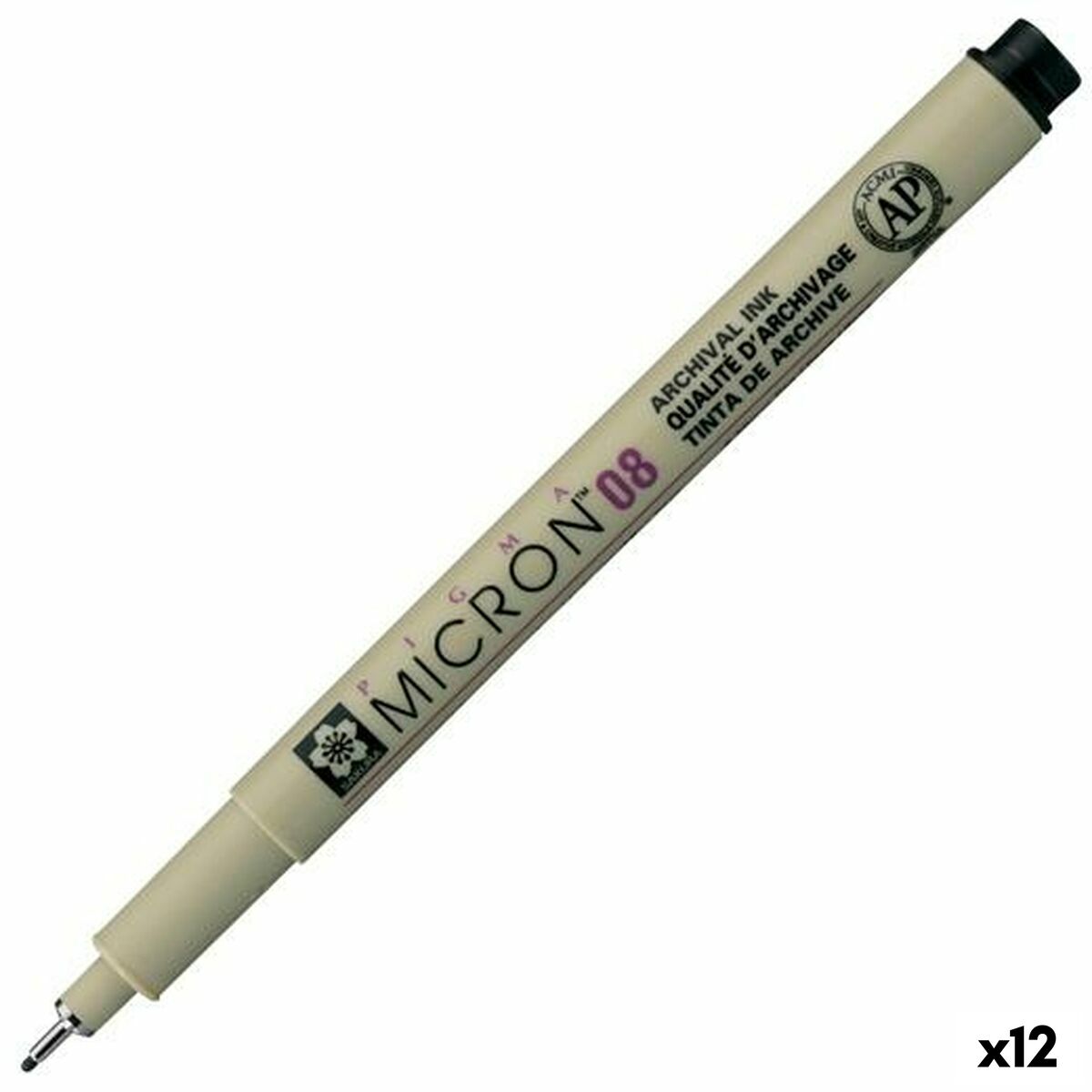 Carioci Talens Sakura Pigma Micron 08 Negru (12 Unități) - Birou și papetărie, Pixuri, creioane și articole de scris