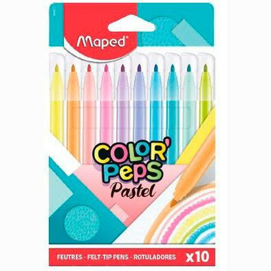 Set de Carioci Maped Color' Peps Multicolor 10 Piese (12 Unități) - Birou și papetărie, Pixuri, creioane și articole de scris