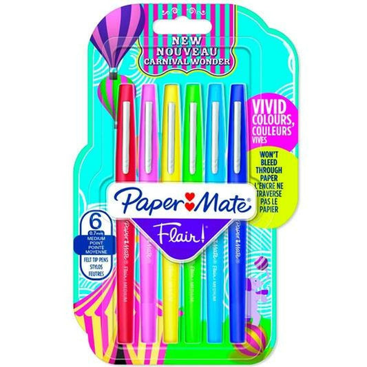 Set de Carioci Paper Mate Flair Multicolor 6 Piese (2 Unități) - Birou și papetărie, Pixuri, creioane și articole de scris