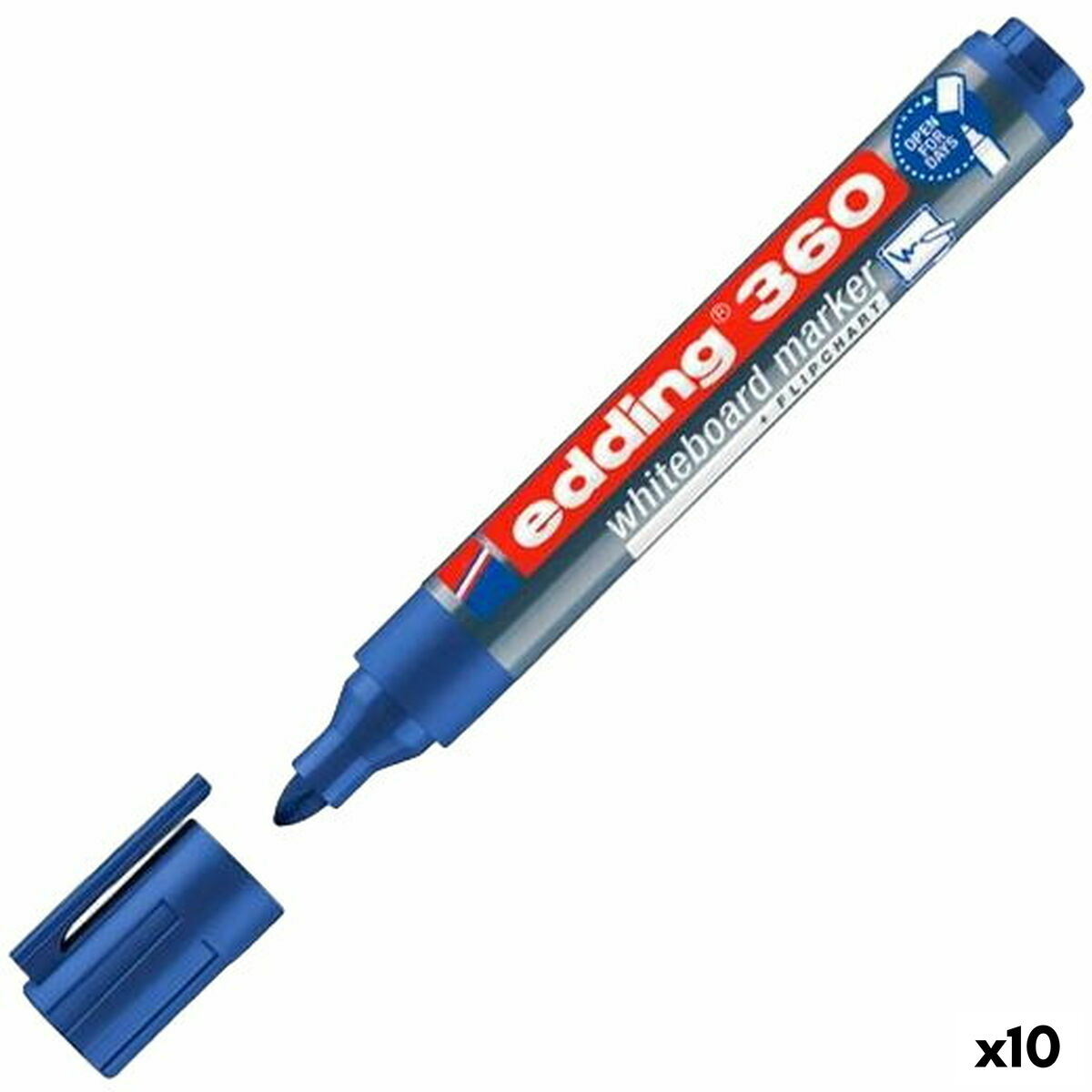 Marker pentru tablă albă Edding 360 Reîncărcabil/ă Albastru (10 Unități) - Birou și papetărie, Pixuri, creioane și articole de scris