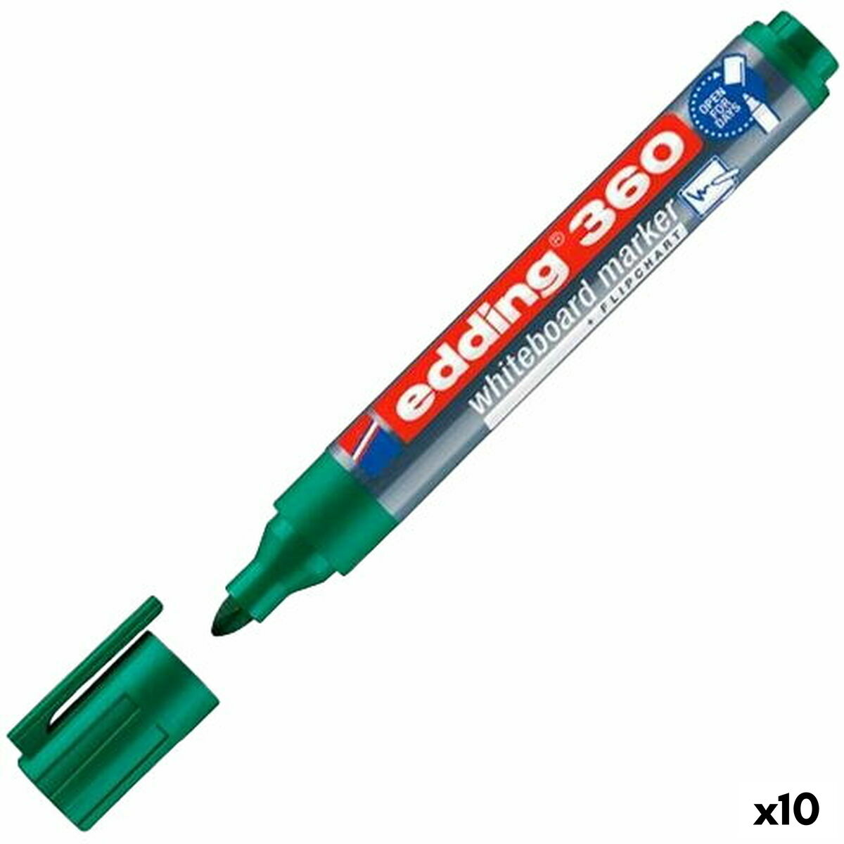 Marker pentru tablă albă Edding 360 Reîncărcabil/ă Verde (10 Unități) - Birou și papetărie, Pixuri, creioane și articole de scris