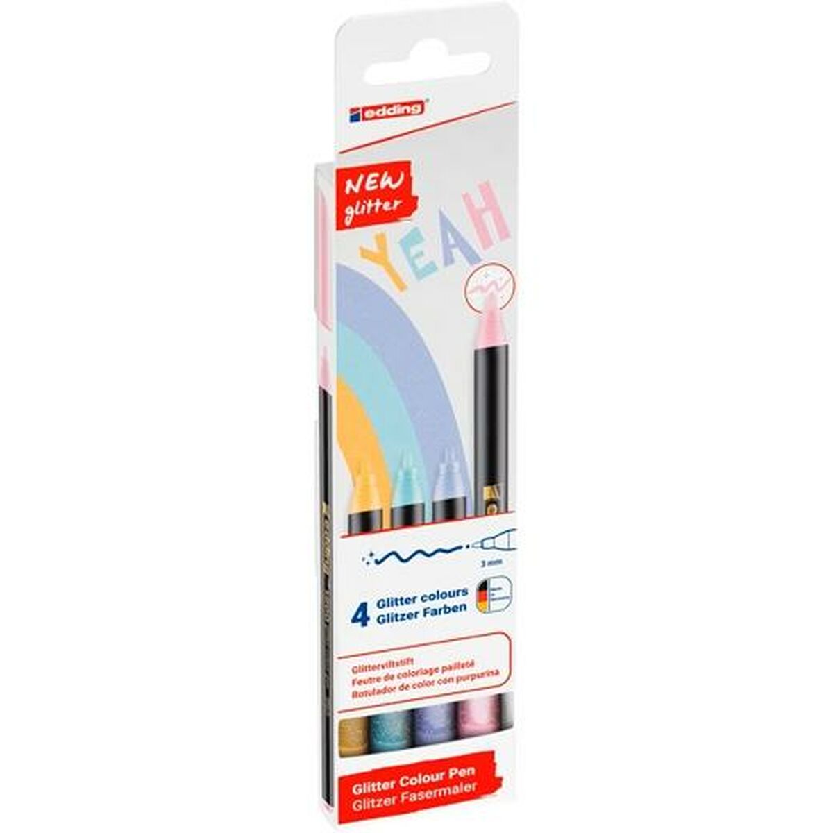 Set de Carioci Edding 1200 Multicolor Plăcintă Purpurină 4 Piese - Birou și papetărie, Pixuri, creioane și articole de scris