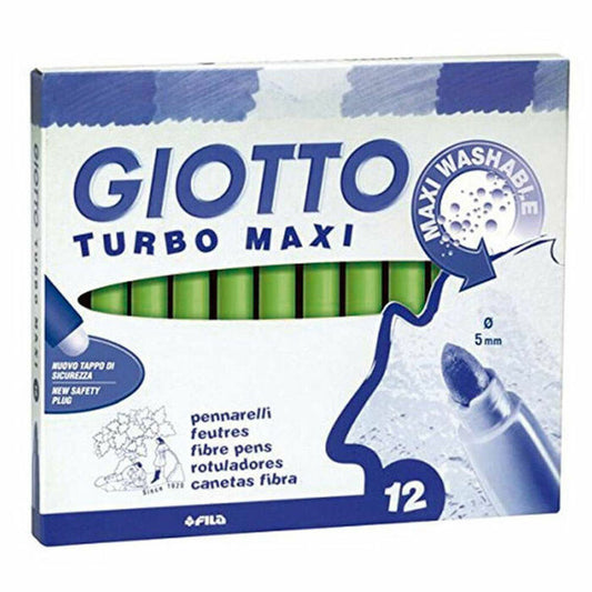 Set de Carioci Giotto Turbo Maxi Verde deschis (5 Unități) - Birou și papetărie, Pixuri, creioane și articole de scris