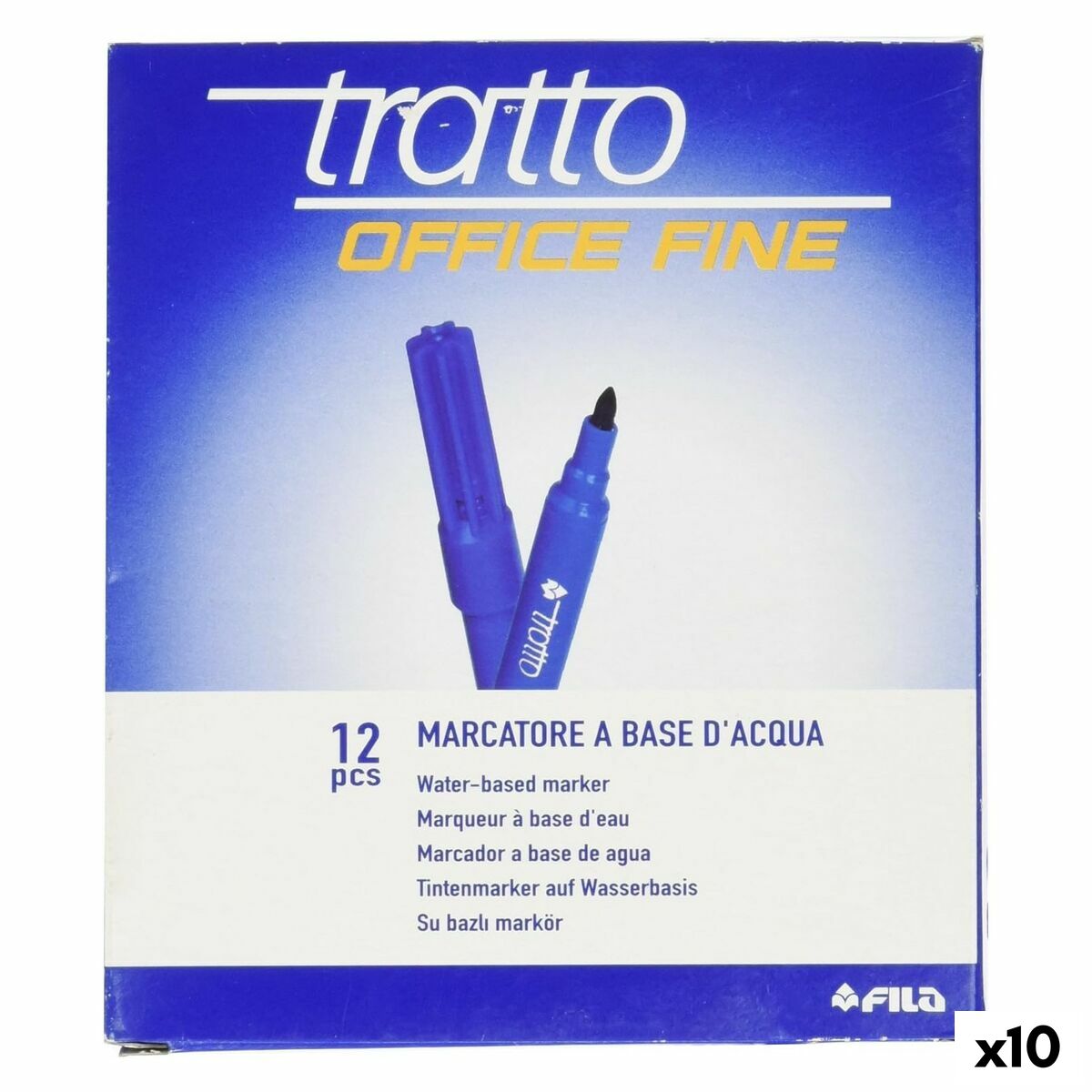 Set de Carioci Tratto Office Fine Albastru (10 Unități) - Birou și papetărie, Pixuri, creioane și articole de scris
