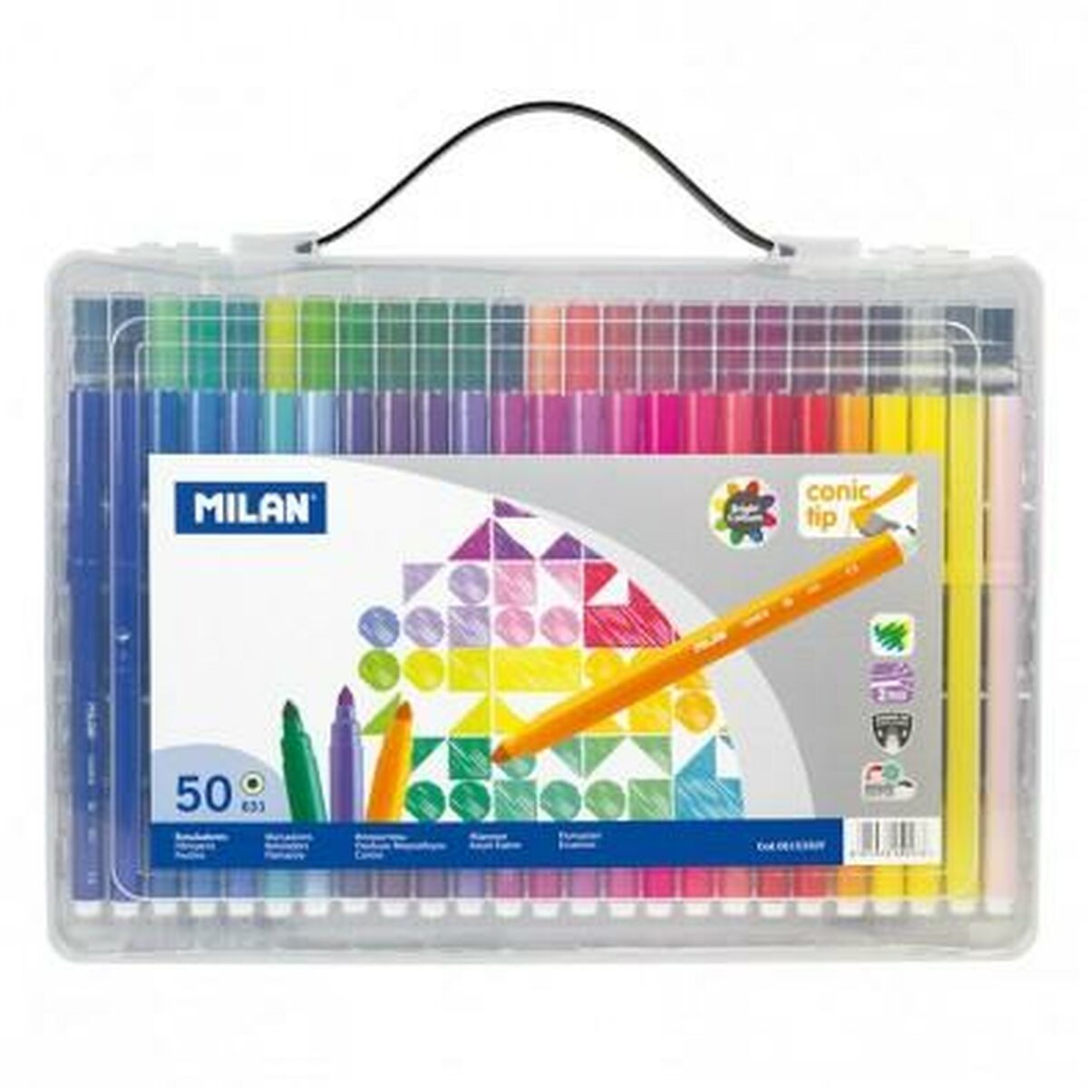 Set de Carioci Milan Conic Multicolor 50 Piese (12 Unități) - Birou și papetărie, Pixuri, creioane și articole de scris
