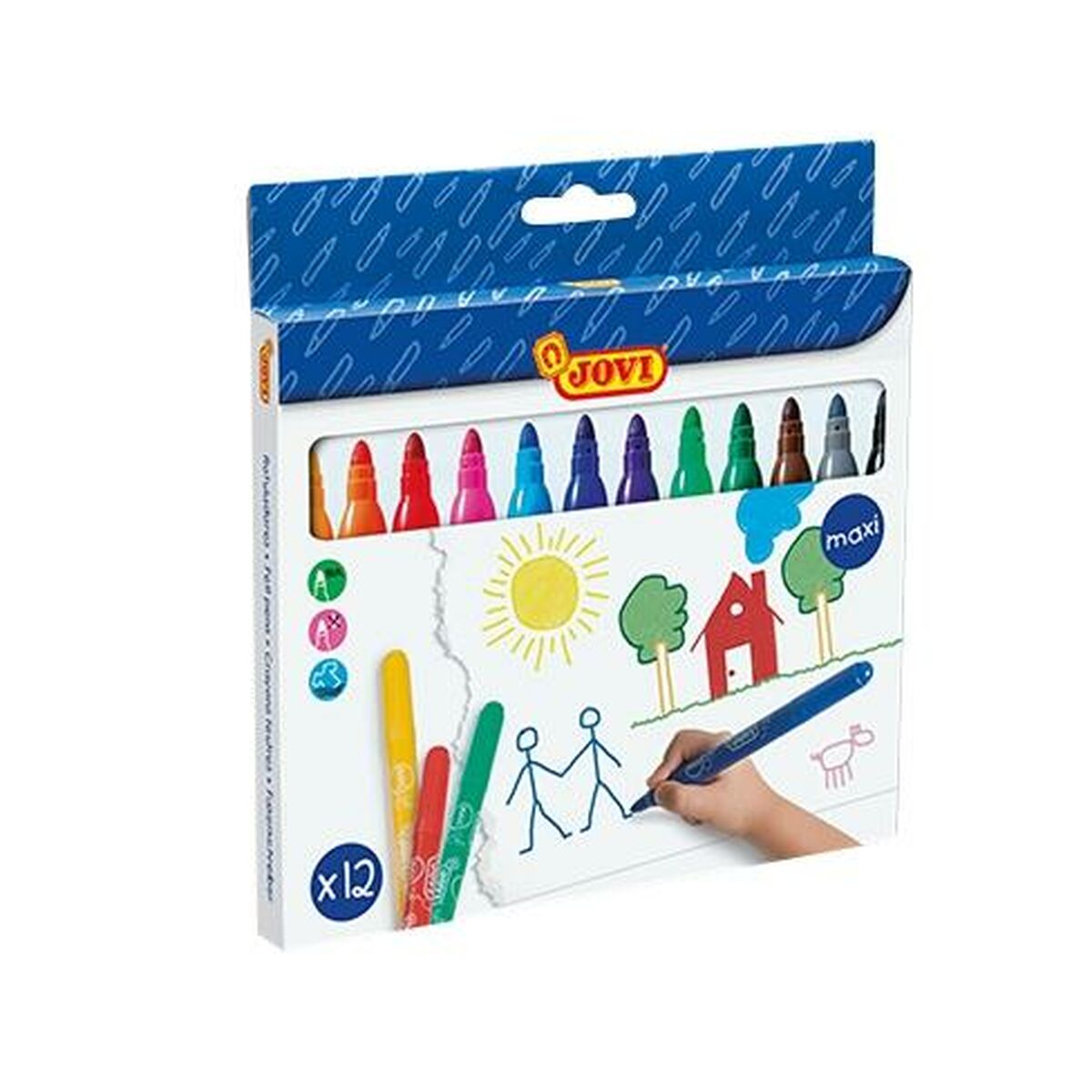Set de Carioci Jovi Maxi Multicolor 12 Piese (12 Unități) - Birou și papetărie, Pixuri, creioane și articole de scris