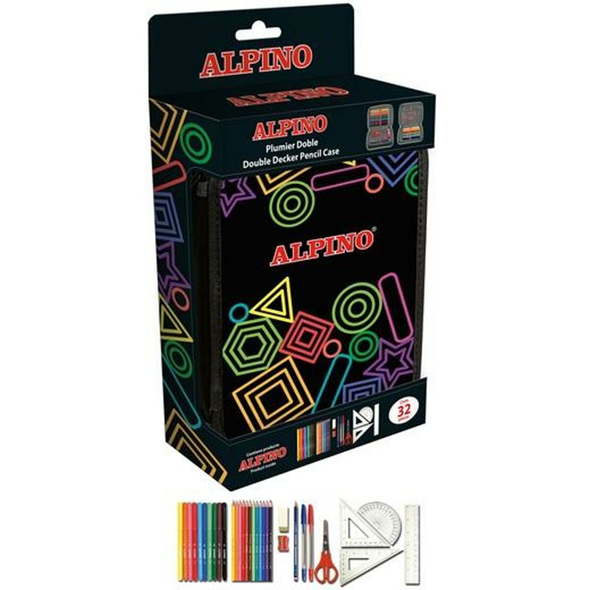Creion dublu Alpino Multicolor 32 Piese (12 Unități) - Birou și papetărie, Material școlar și educațional