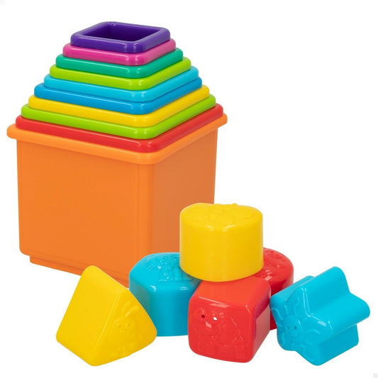 Blocuri Stivuibile PlayGo 16 Piese 4 Unități 10,5 x 9 x 10,5 cm - Bebelus, Jucăriile copilăriei timpurii