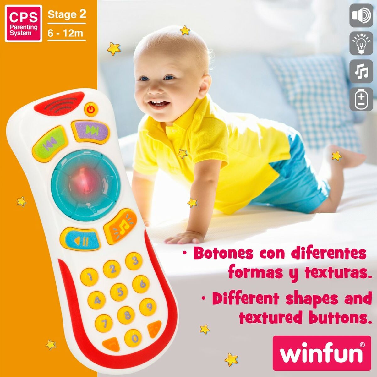 Toy controller Winfun 7 x 16,5 x 3 cm (12 Unități) - Bebelus, Jucăriile copilăriei timpurii