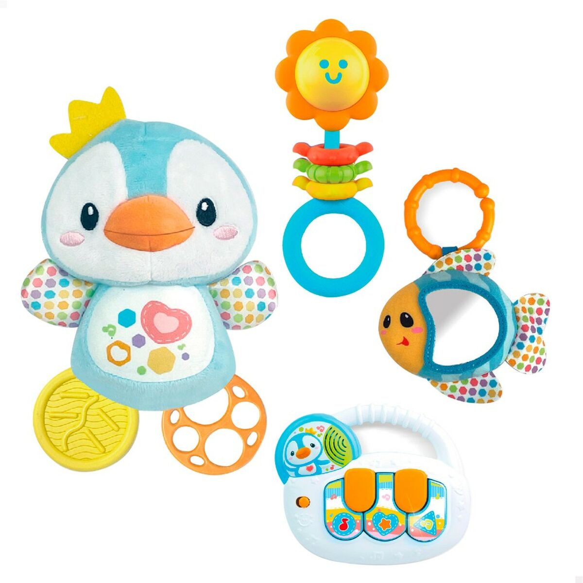 Set de Jucării pentru Bebeluși Winfun 14 x 20,5 x 7,5 cm (4 Unități) - Bebelus, Jucăriile copilăriei timpurii